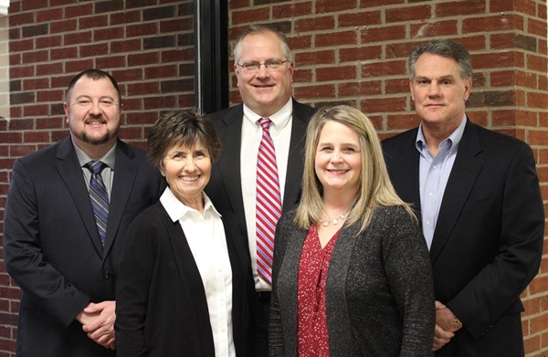 Front Row: Heidi White, Deborah Shaw (President) Back Row: Michael Agosta, Scott Allen, Michael Linton (Vice President)